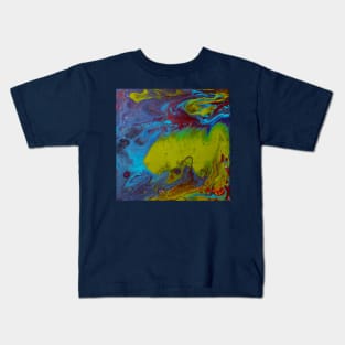 Abstraccion en verdes y azules Kids T-Shirt